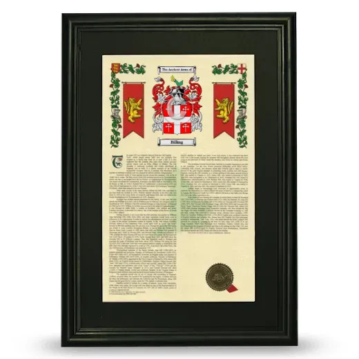 Billing Deluxe Armorial Framed - Black