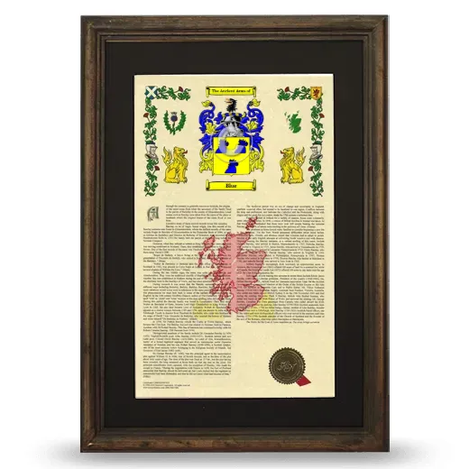Blue Deluxe Armorial Framed - Brown