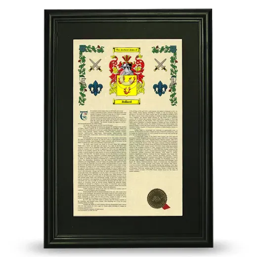 Bollard Deluxe Armorial Framed - Black