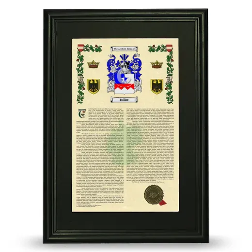 Bollier Deluxe Armorial Framed - Black