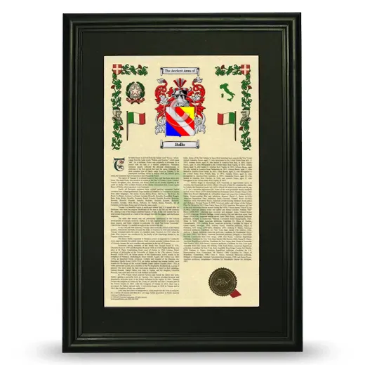 Bollo Deluxe Armorial Framed - Black
