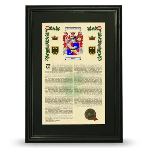 Borza Deluxe Armorial Framed - Black