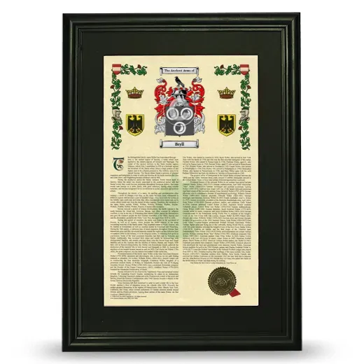 Bryll Deluxe Armorial Framed - Black
