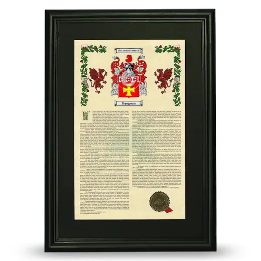 Bryngwyn Deluxe Armorial Framed - Black