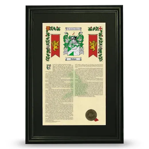Budgin Deluxe Armorial Framed - Black