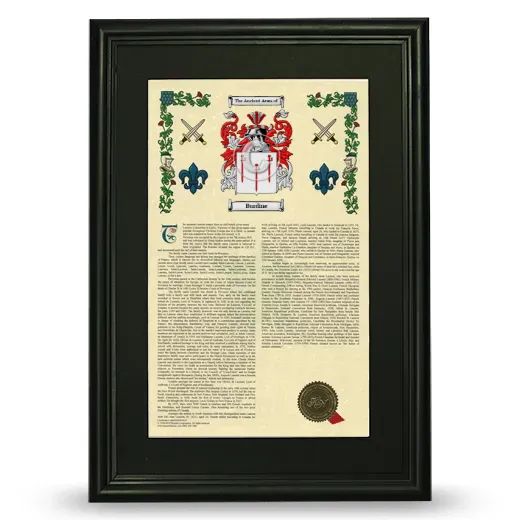 Burdine Deluxe Armorial Framed - Black