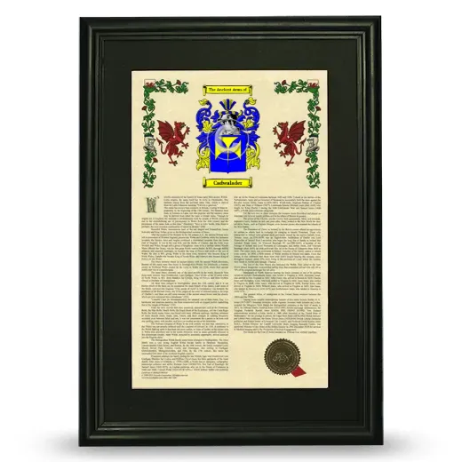 Cadwalader Deluxe Armorial Framed - Black