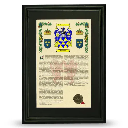 Carlston Deluxe Armorial Framed - Black