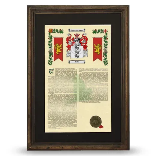 Cats Deluxe Armorial Framed - Brown