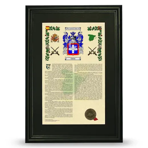 Cocca Deluxe Armorial Framed - Black