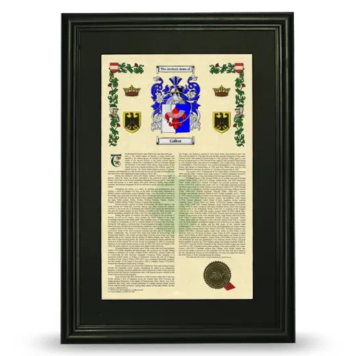 Coltor Deluxe Armorial Framed - Black