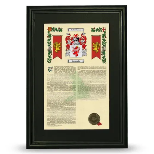 Cornwalis Deluxe Armorial Framed - Black