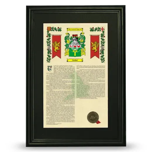 Cricket Deluxe Armorial Framed - Black