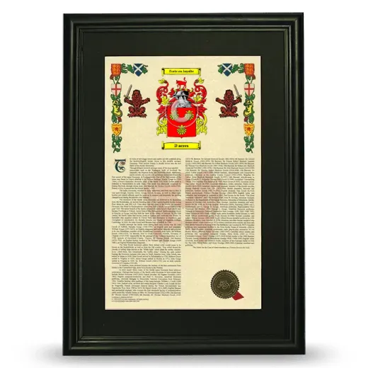 D acres Deluxe Armorial Framed - Black