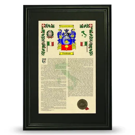 D'ambrogio Deluxe Armorial Framed - Black