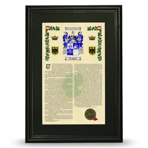 De angelo Deluxe Armorial Framed - Black