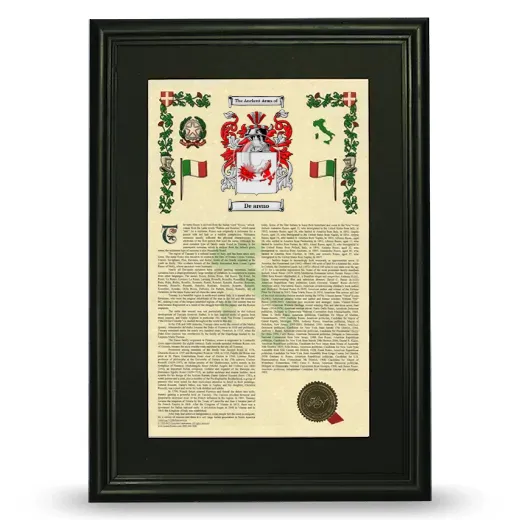 De areno Deluxe Armorial Framed - Black