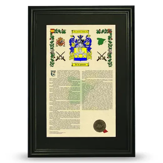De la puente Deluxe Armorial Framed - Black
