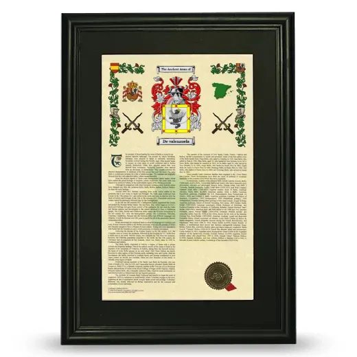 De valenzuela Deluxe Armorial Framed - Black