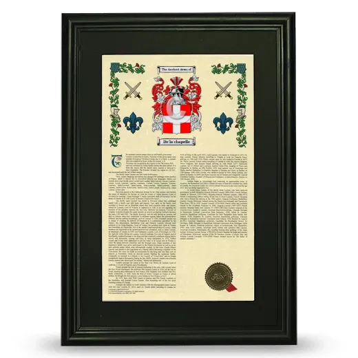 De'la'chapelle Deluxe Armorial Framed - Black