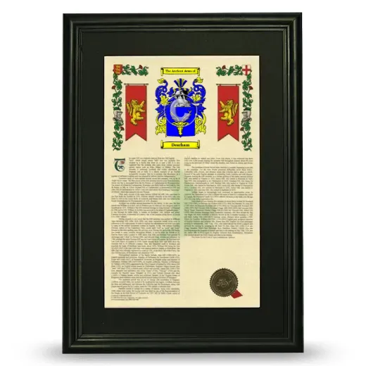 Dearham Deluxe Armorial Framed - Black