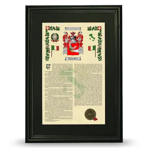 Debenedictis Deluxe Armorial Framed - Black