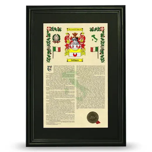 Defilippis Deluxe Armorial Framed - Black