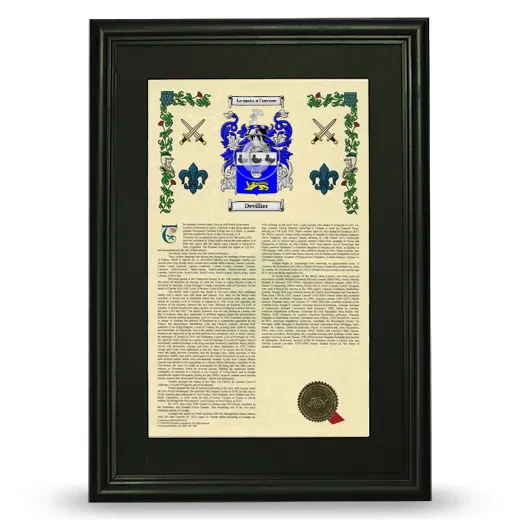 Devillier Deluxe Armorial Framed - Black