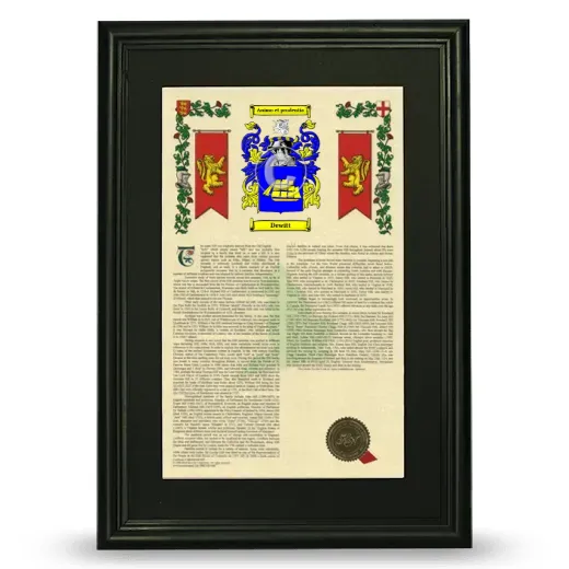 Dewitt Deluxe Armorial Framed - Black