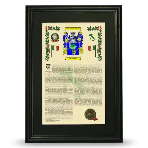 Di'cesare Deluxe Armorial Framed - Black