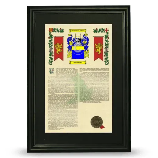 Downman Deluxe Armorial Framed - Black