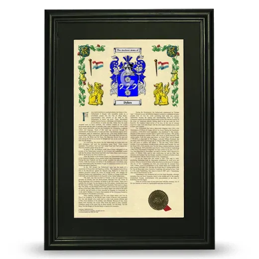 Dykes Deluxe Armorial Framed - Black