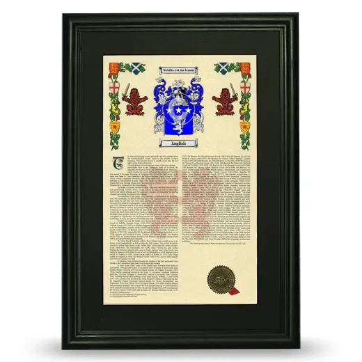 English Deluxe Armorial Framed - Black