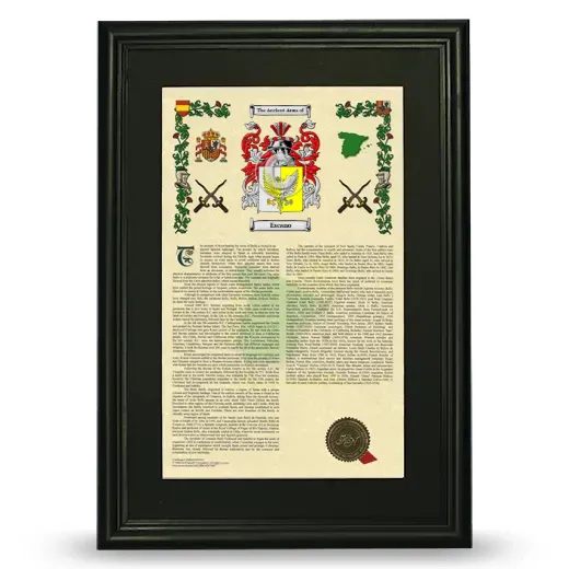 Escano Deluxe Armorial Framed - Black