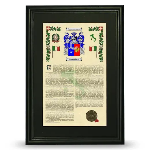 Evangelista Deluxe Armorial Framed - Black
