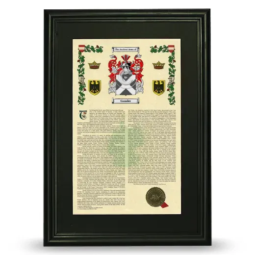 Gansler Deluxe Armorial Framed - Black