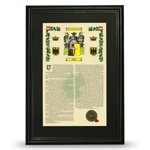 Gluck Deluxe Armorial Framed - Black