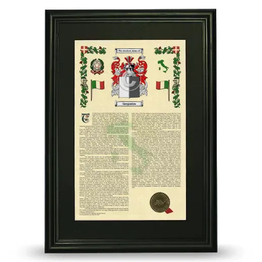Gregorios Deluxe Armorial Framed - Black
