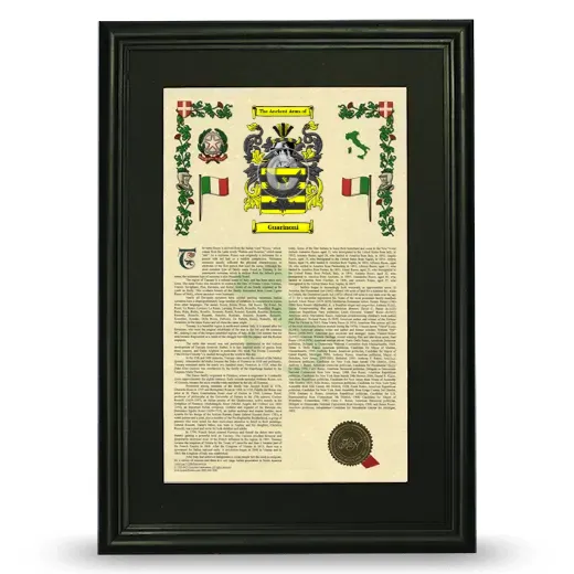 Guarinoni Deluxe Armorial Framed - Black