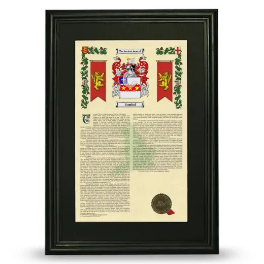 Gumbal Deluxe Armorial Framed - Black