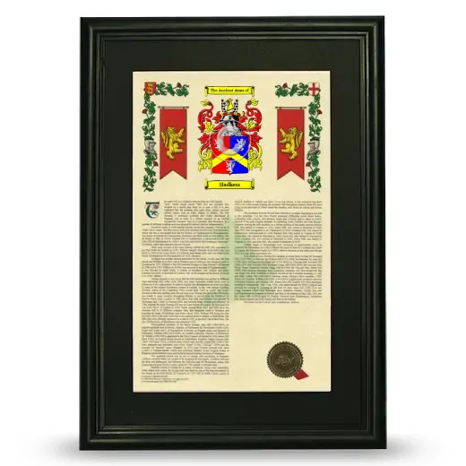 Hadkess Deluxe Armorial Framed - Black