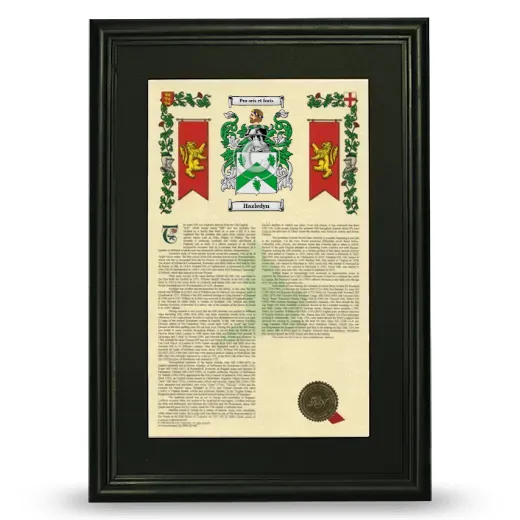 Hazledyn Deluxe Armorial Framed - Black