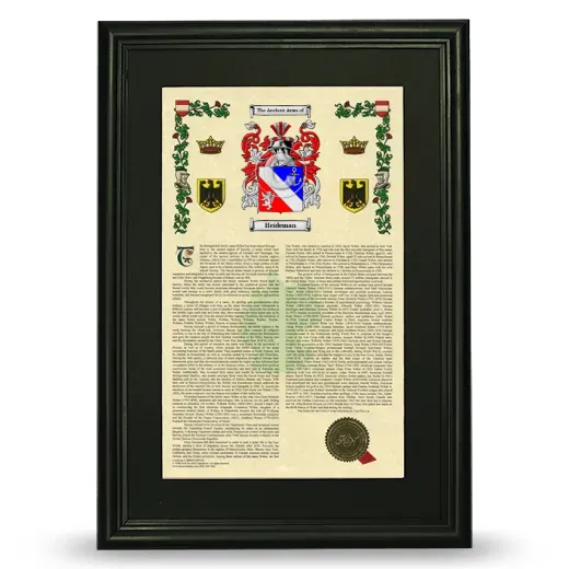 Heideman Deluxe Armorial Framed - Black