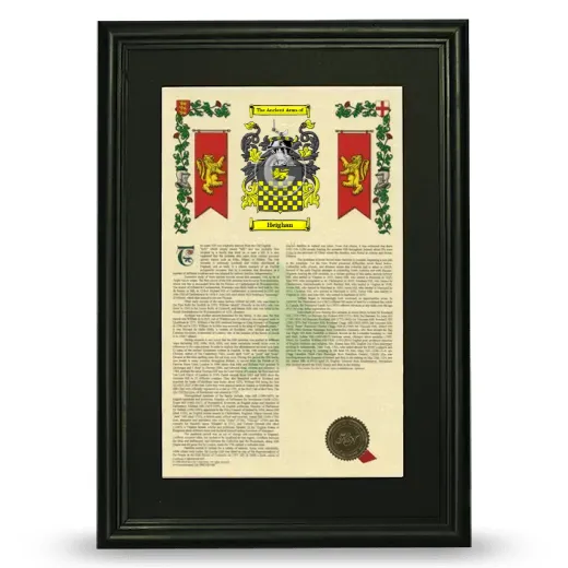 Heighan Deluxe Armorial Framed - Black