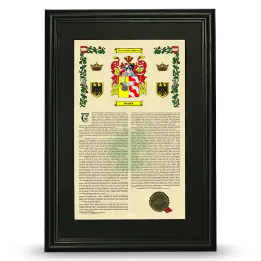 Henick Deluxe Armorial Framed - Black