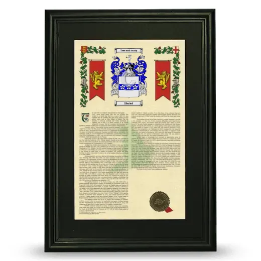 Heriet Deluxe Armorial Framed - Black