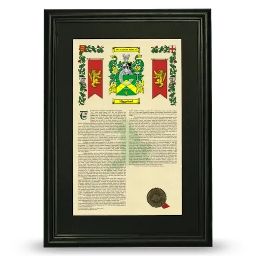 Higgeford Deluxe Armorial Framed - Black