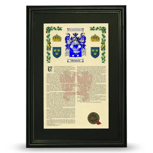 Johannsson Deluxe Armorial Framed - Black