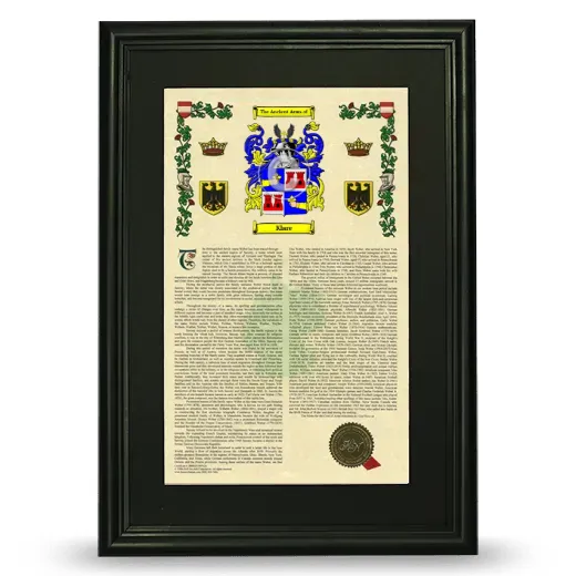 Klare Deluxe Armorial Framed - Black