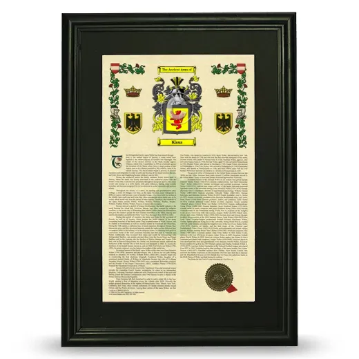 Klaus Deluxe Armorial Framed - Black